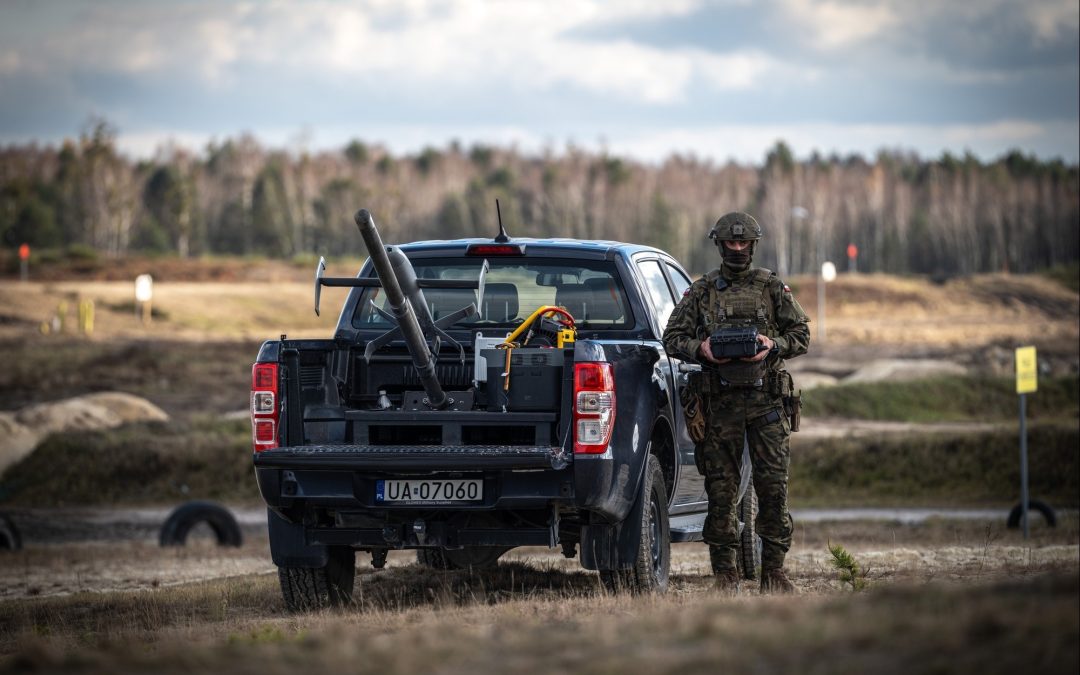 US and NATO troops practice drone-on-drone combat using a pickup truck